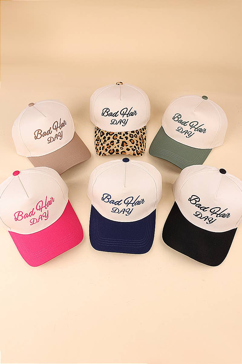 Bad Hair Day Two Tone Canvas Cotton Cap | Leopard