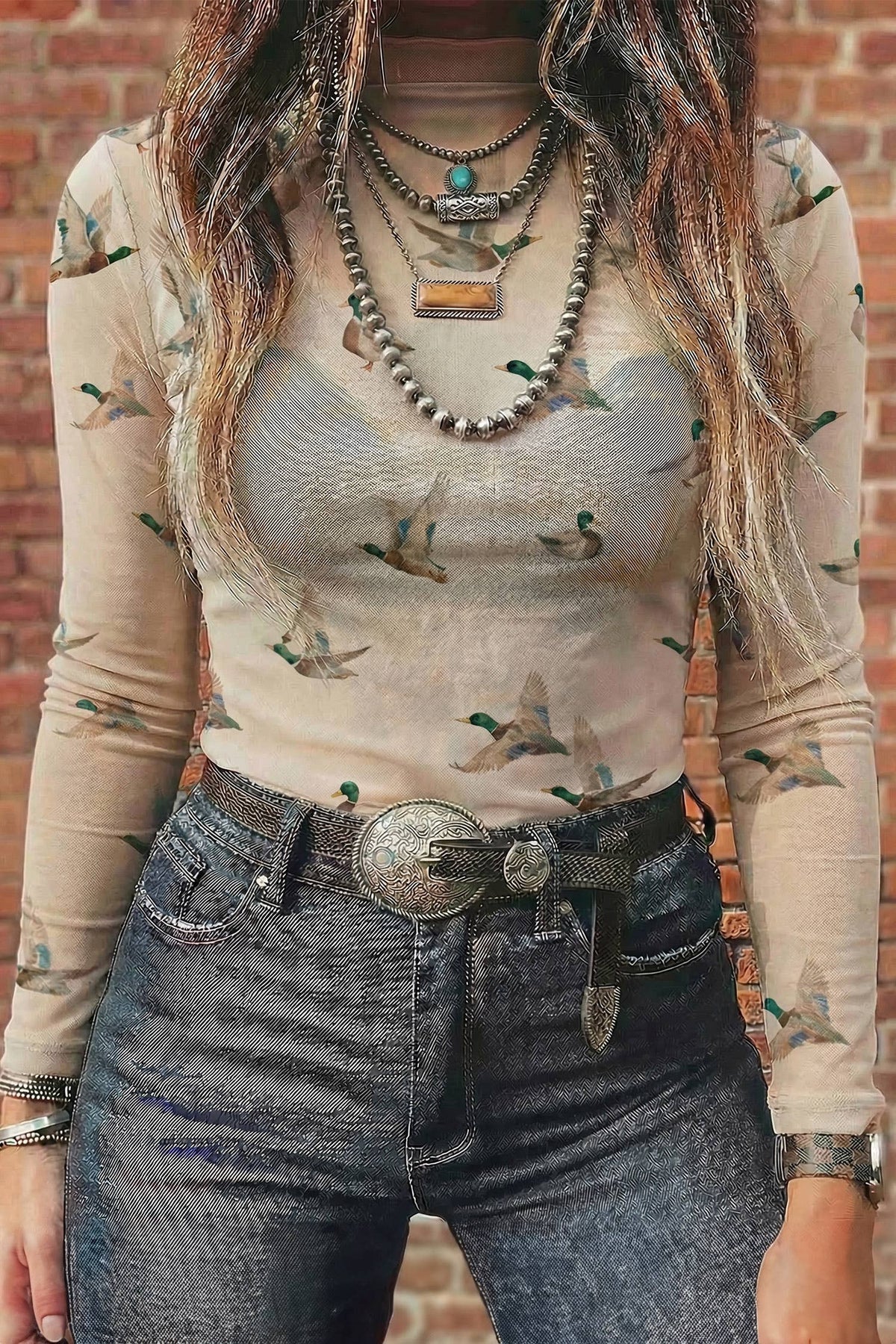 Wild & Western Mallard Mesh Top
