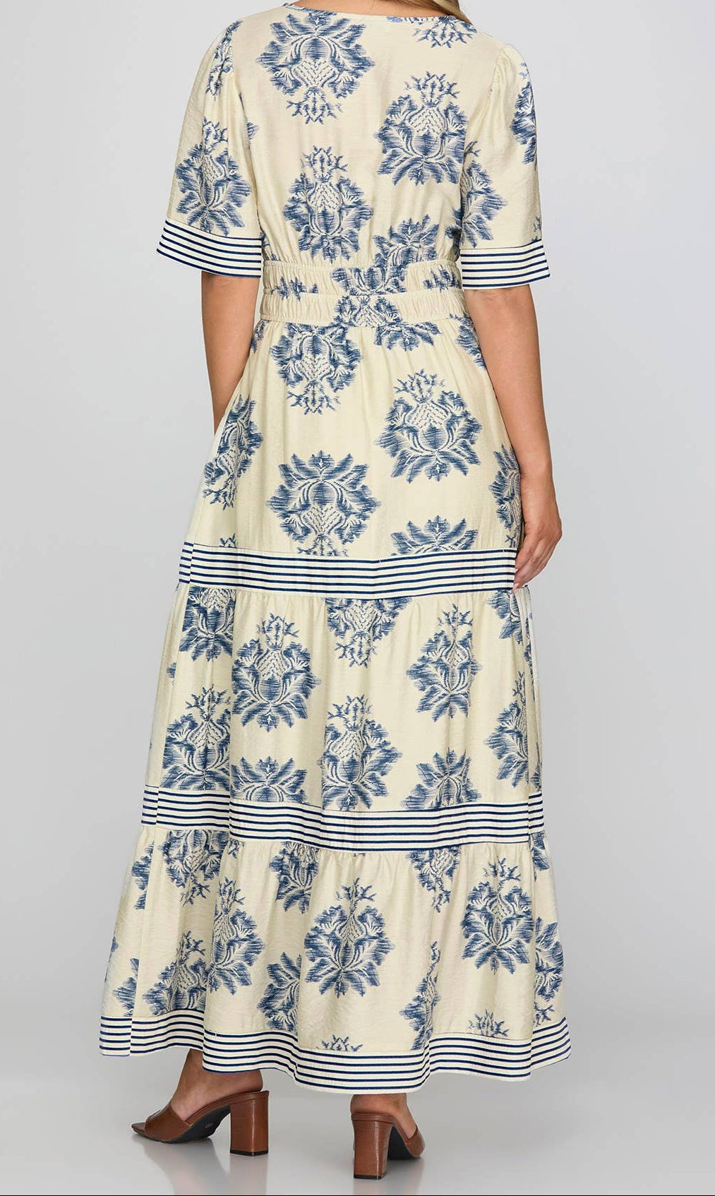 Print Tiered Maxi Dress