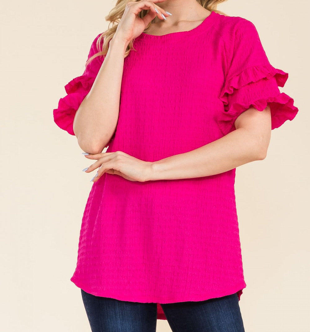 Bold & Beautiful Ruffle Sleeve Top