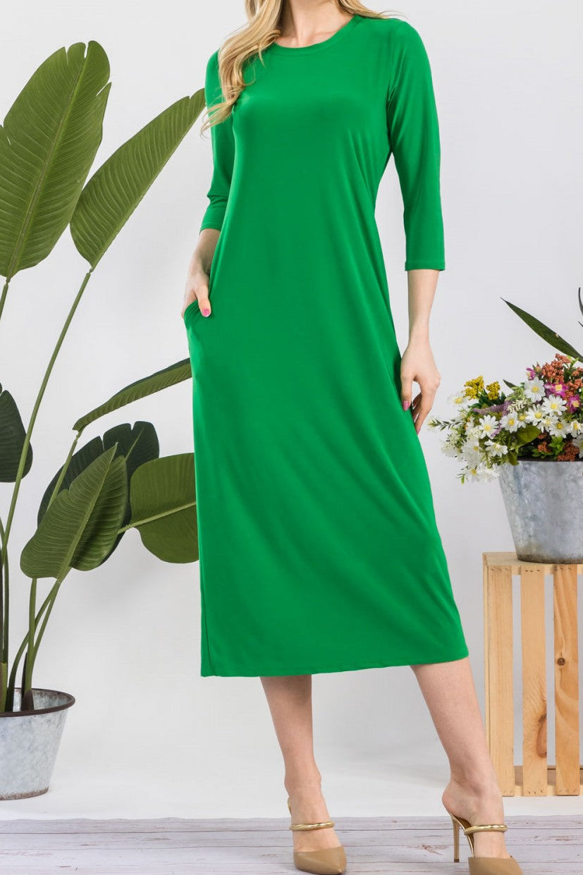 Plus Size Green Layering Dress