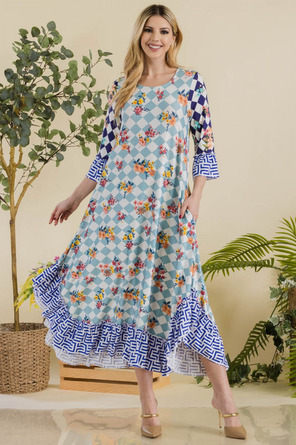 Swing Dress with Bell Sleeves