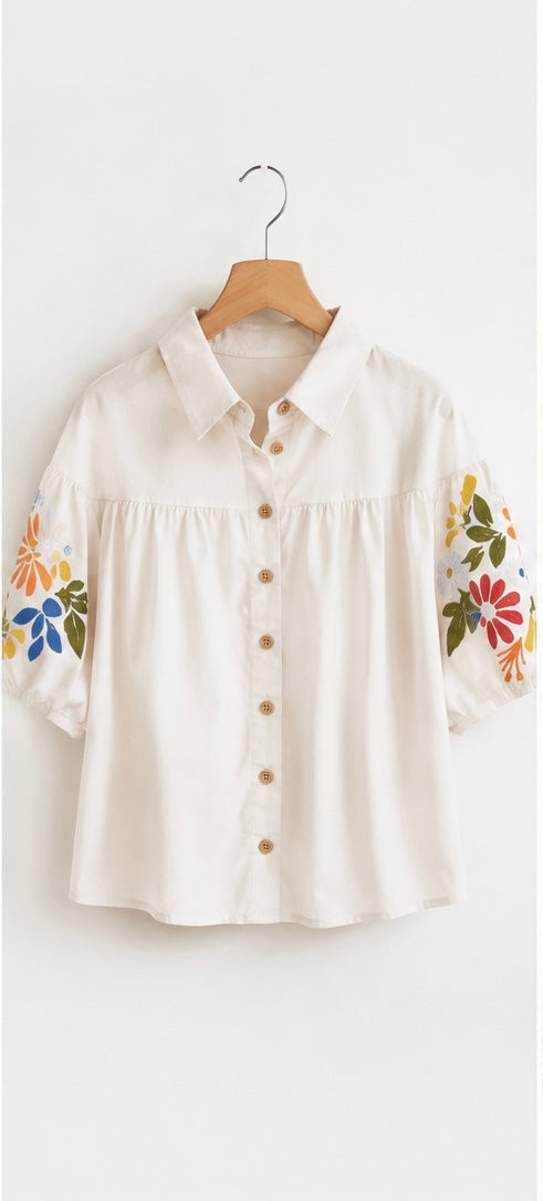 Bloom & Grace Button-Up Blouse