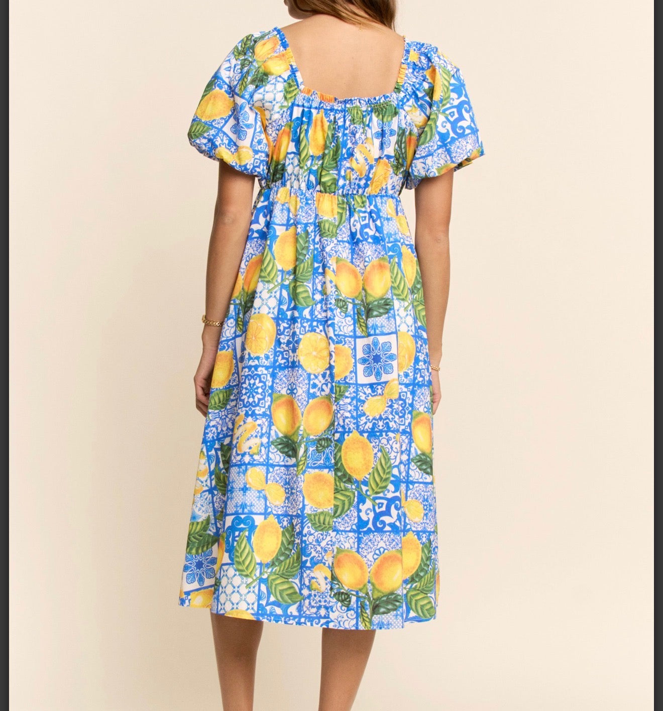 Santorini Lemon Midi Dress