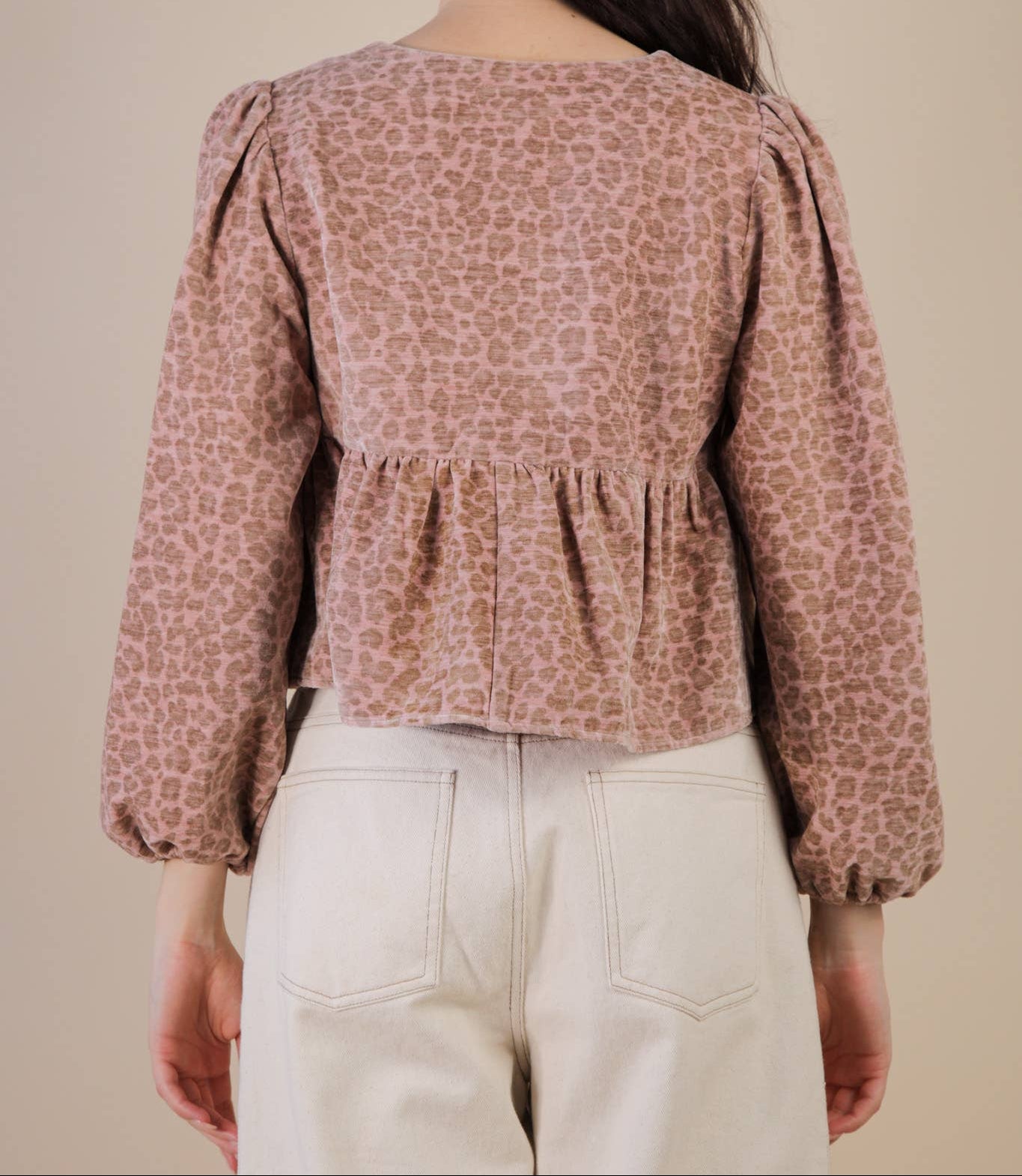 Mauve Moments Leopard Tie Blouse