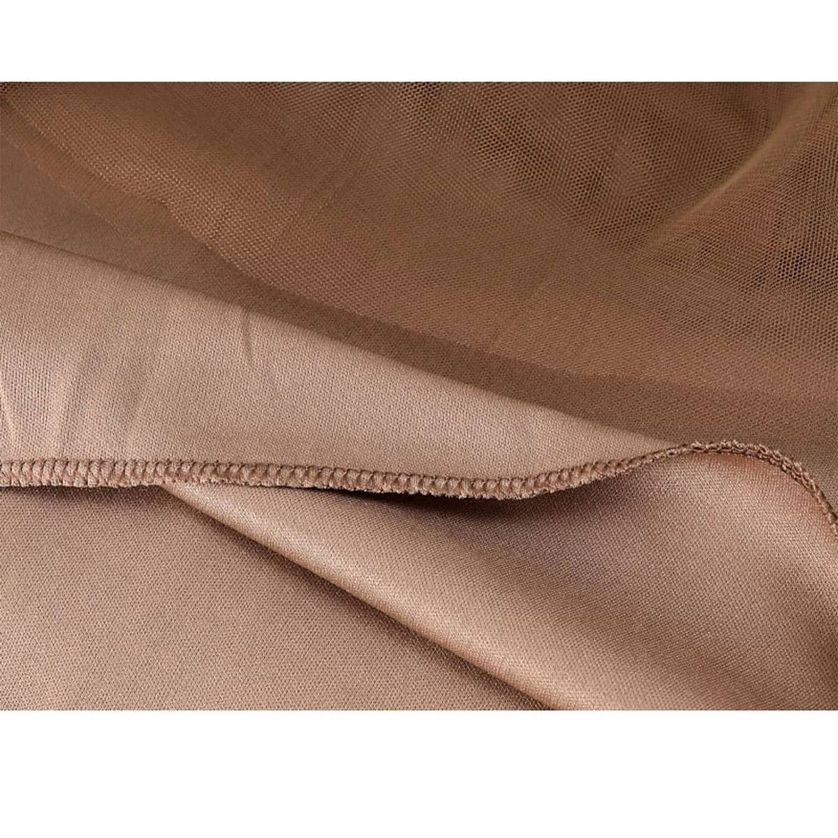 SOLID COLOR ELASTIC-WAIST MESH TULLE A-LINE SKIRT