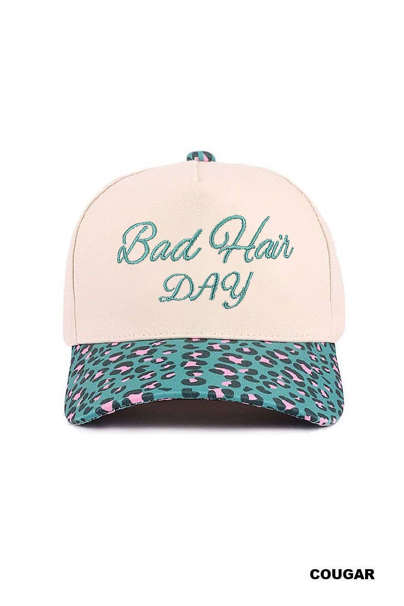 Bad Hair Day Two Tone Canvas Cotton Cap | Leopard