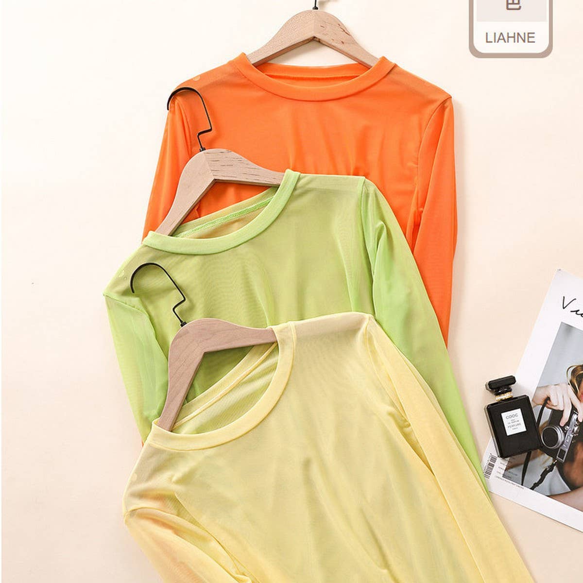 Candy Color Mesh Blouse