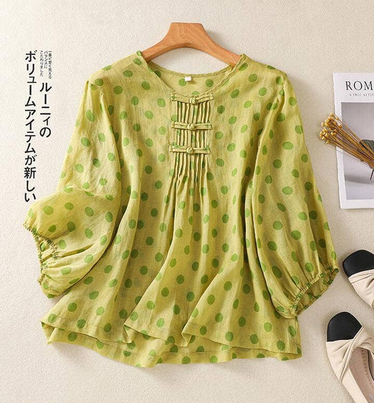 Elegant Top Polka Dot Pure Shirt