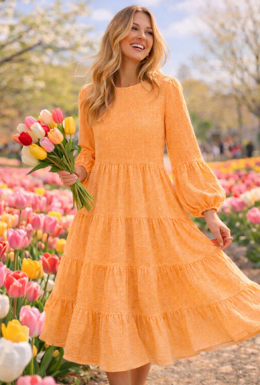 Women’s Modest Tiered Maxi Dress