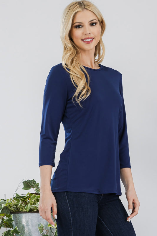 Plus Size 3/4 Length Sleeve Undershirt
