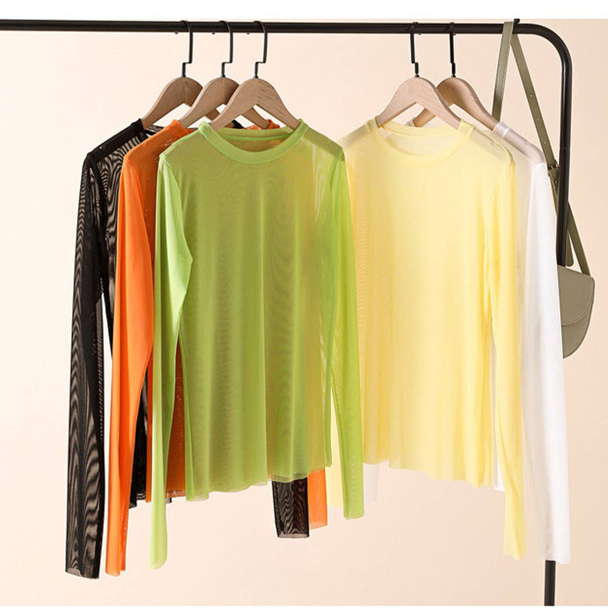 Candy Color Mesh Blouse