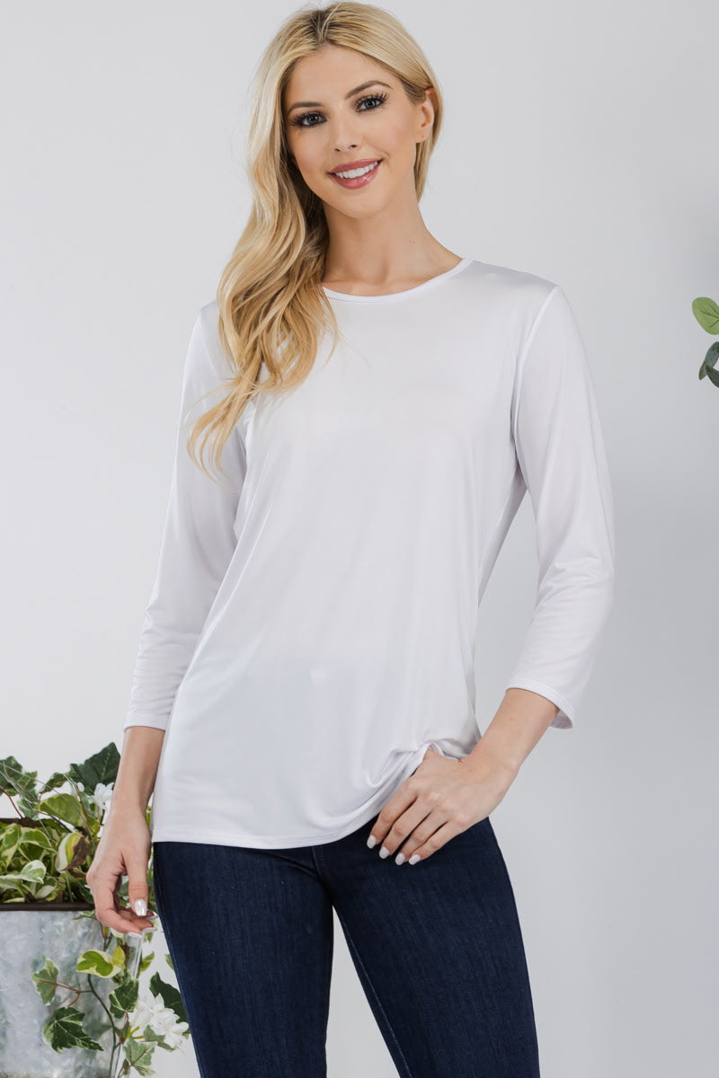 Plus Size 3/4 Length Sleeve Undershirt