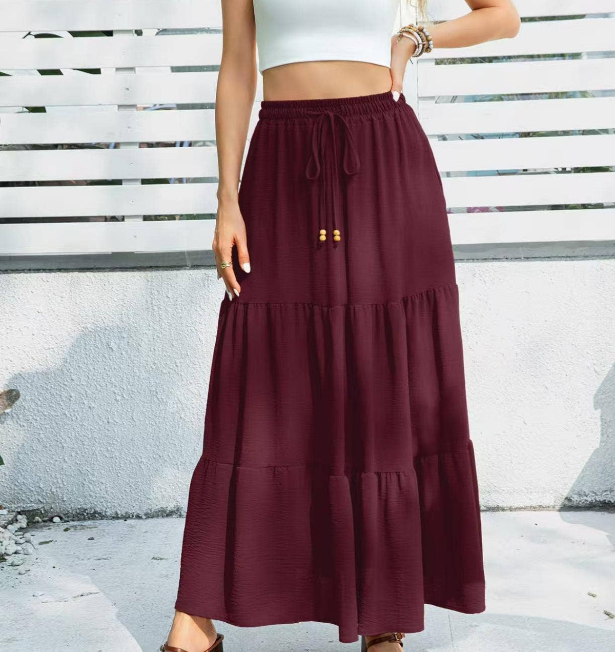 Willow Trail Drawstring Maxi Skirt
