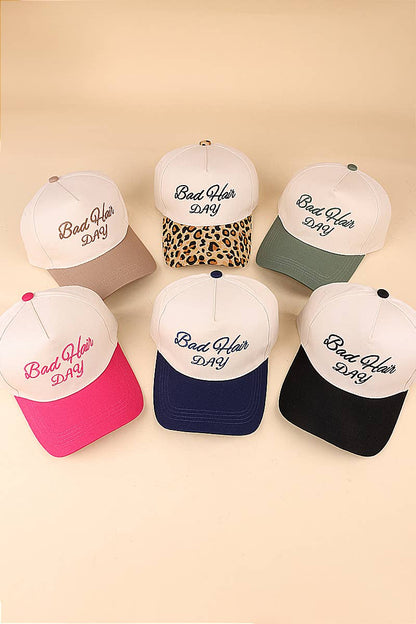 Bad Hair Day Two Tone Canvas Cotton Cap | Leopard