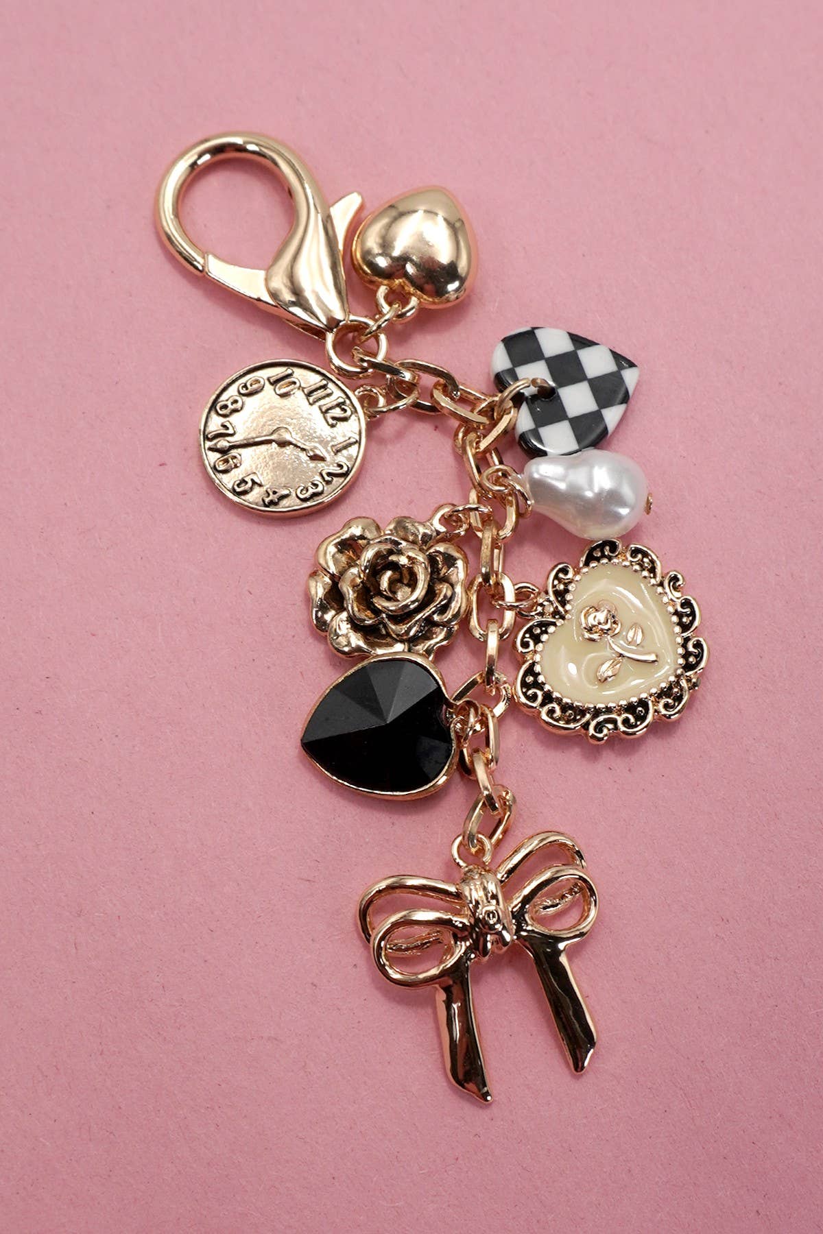 Floral & Bow Heart Bag Charm Collection