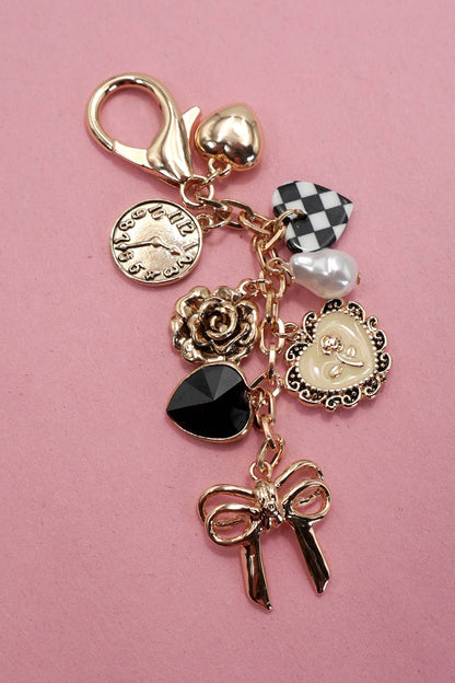 Floral & Bow Heart Bag Charm Collection