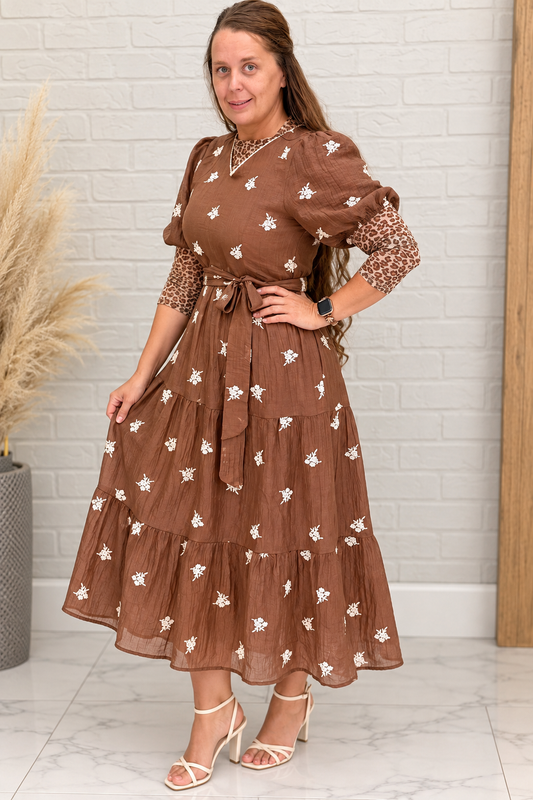 Embroidery Tiered Dress