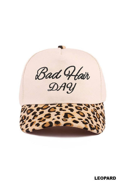Bad Hair Day Two Tone Canvas Cotton Cap | Leopard