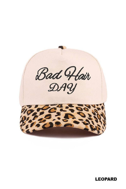 Bad Hair Day Two Tone Canvas Cotton Cap | Leopard