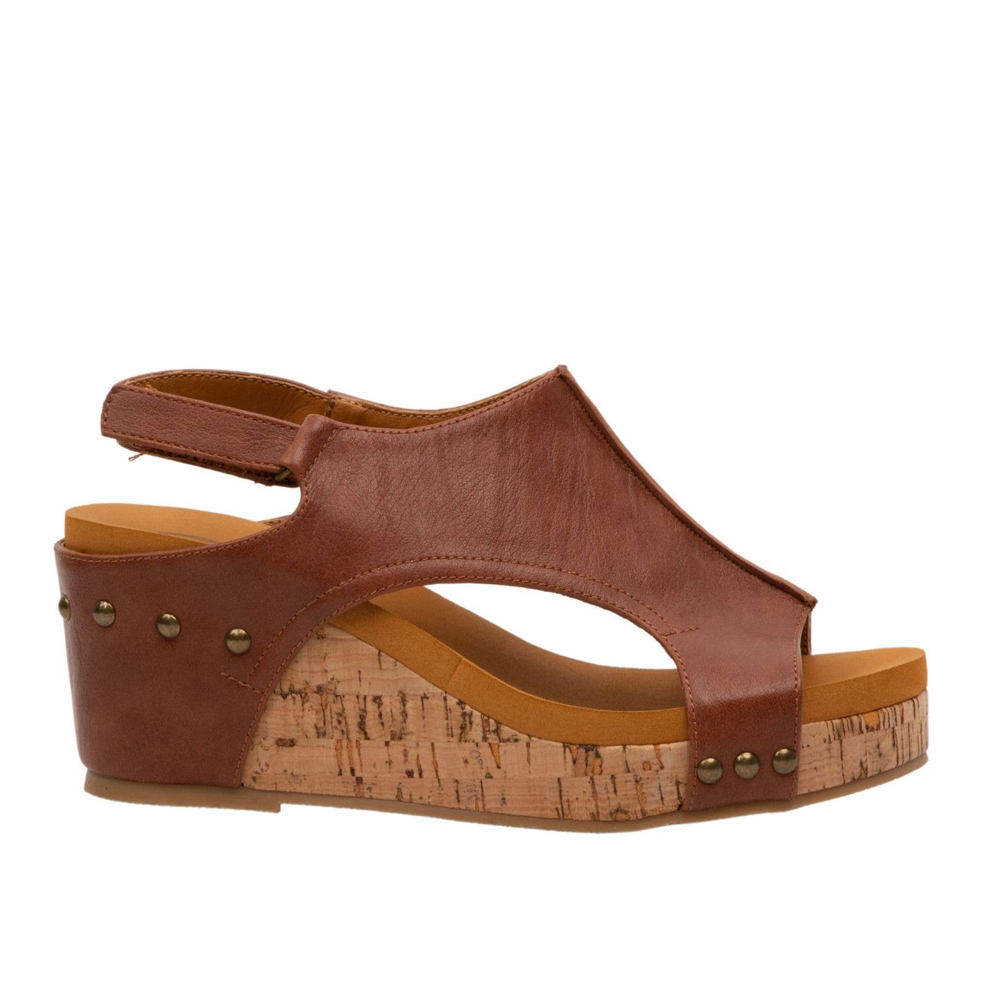Hannah Peep Toe Cork Women Platform Sandal Velcro Slingback