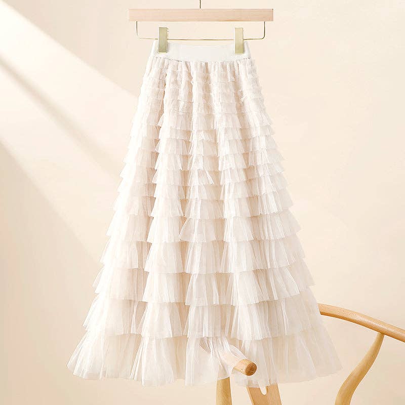 Brielle Ruffle Midi Skirt