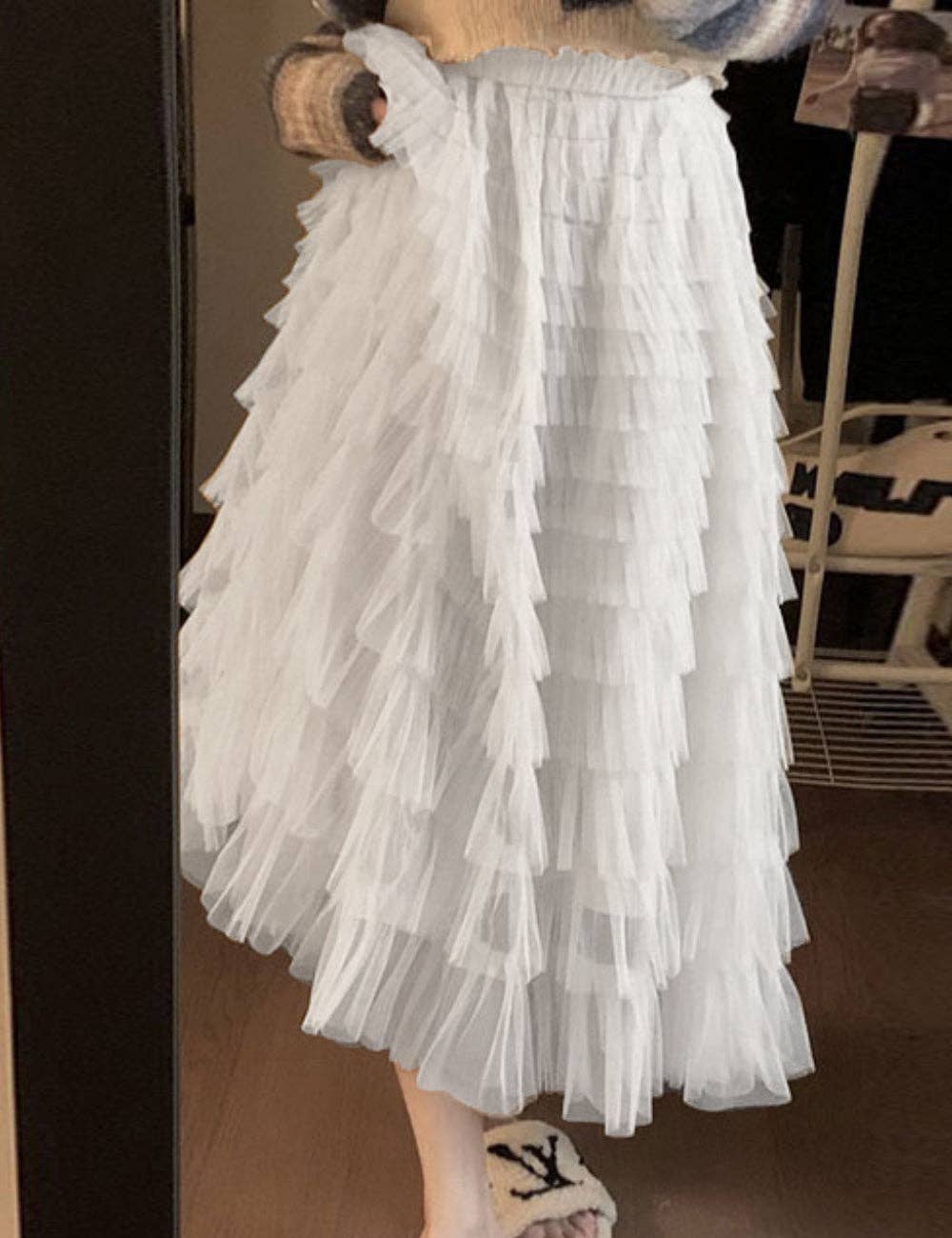 Brielle Ruffle Midi Skirt