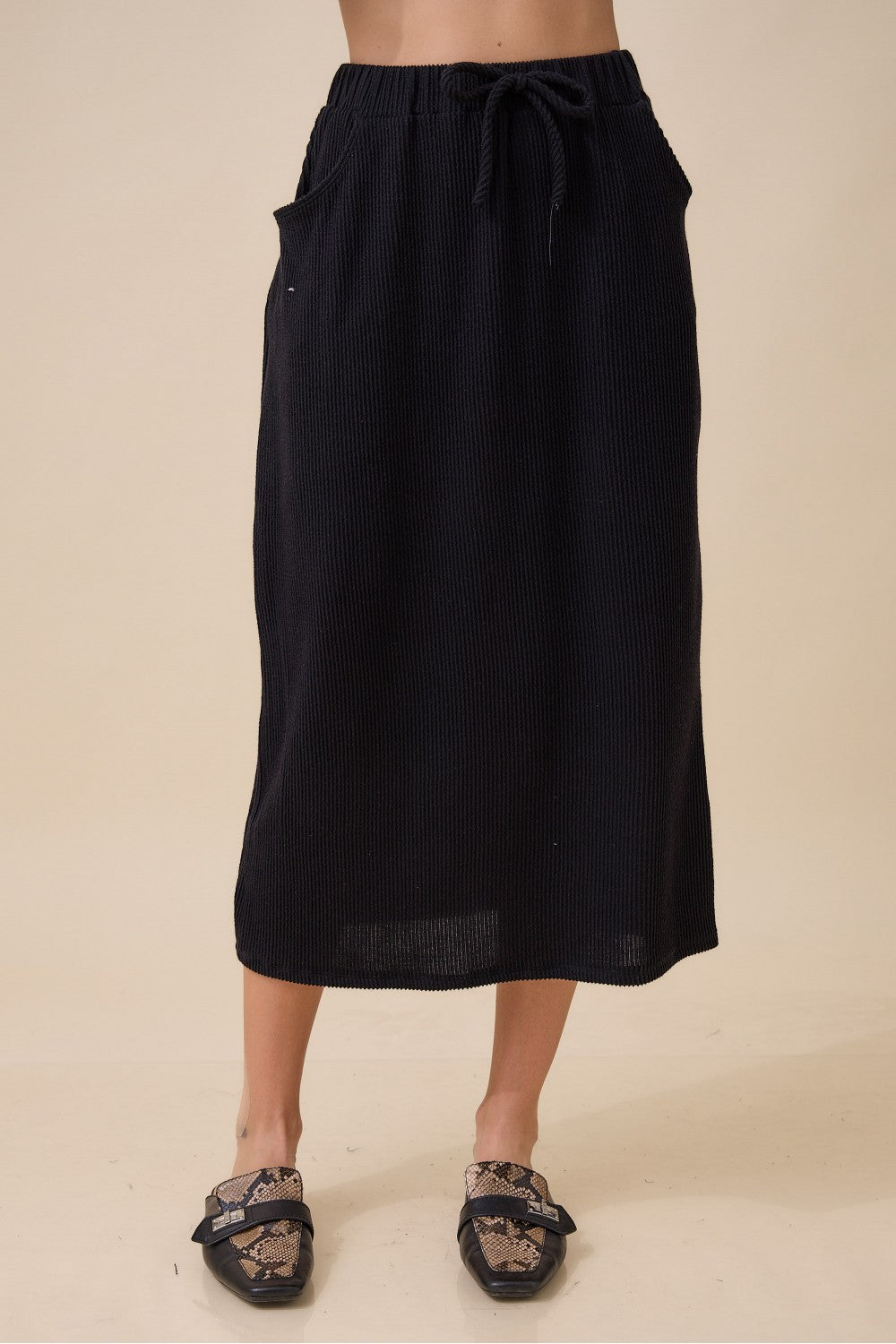 Plus Size Solid Soft Knit Skirt