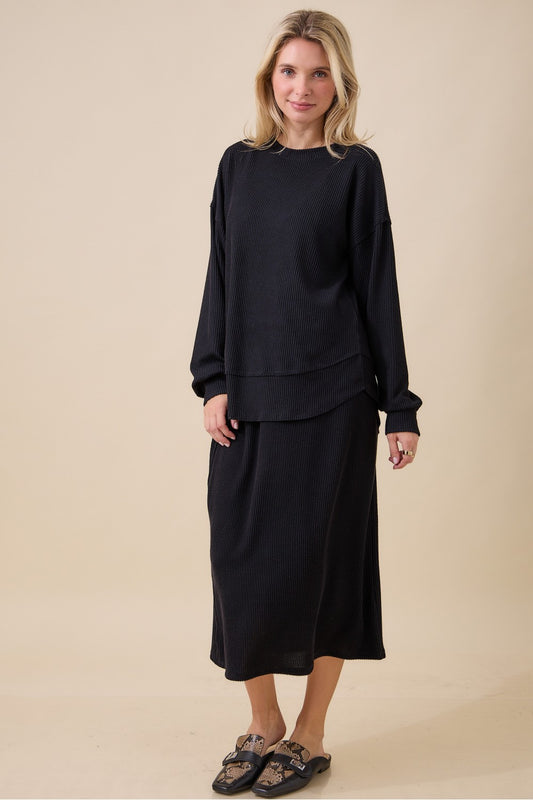 Plus Size Soft Knit Long Sleeve Top