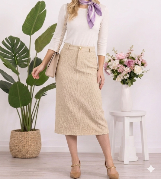 Classic Charm Midi Skirt