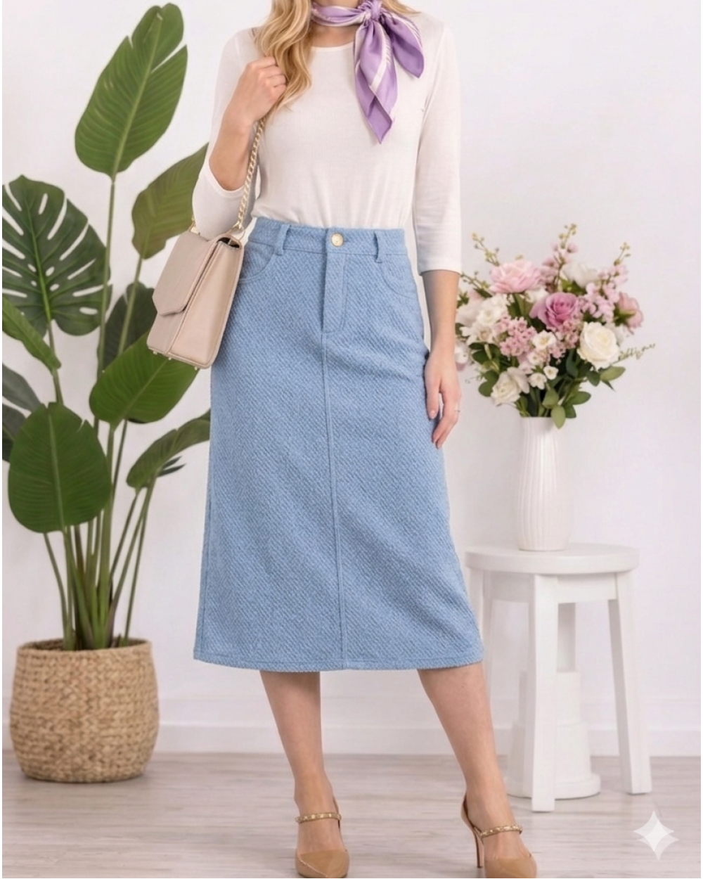 Classic Charm Midi Skirt