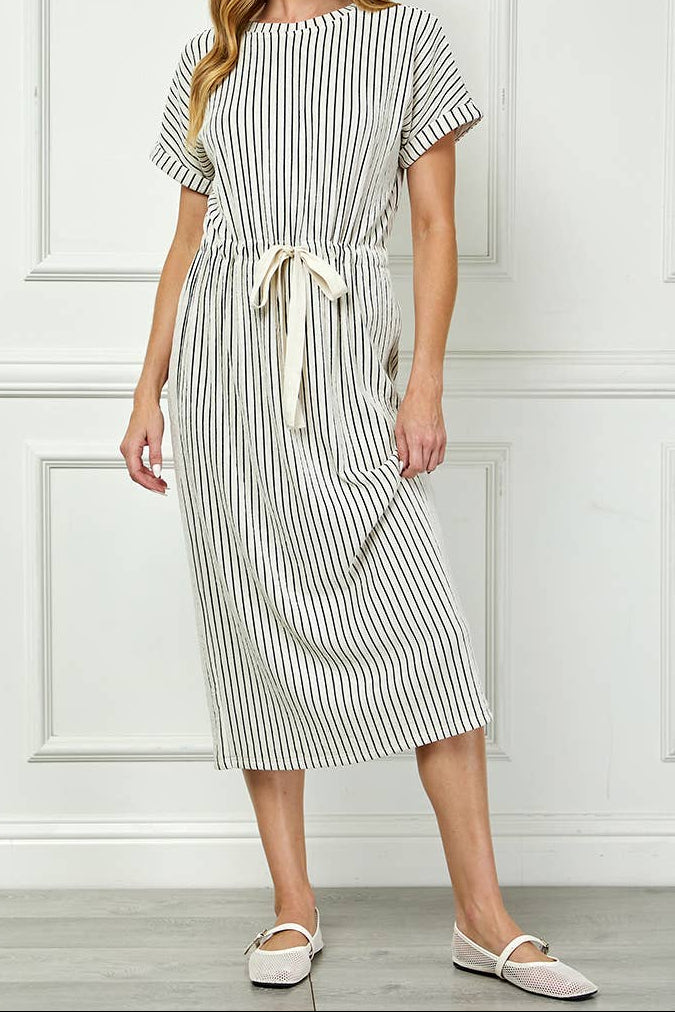 Coastal Charm Striped Midi Dress