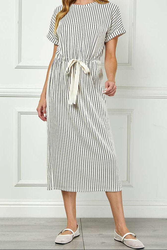 Coastal Charm Striped Midi Dress