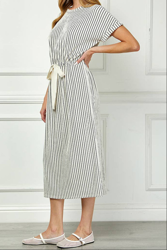 Coastal Charm Striped Midi Dress