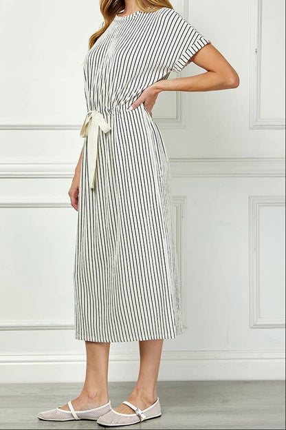 Coastal Charm Striped Midi Dress