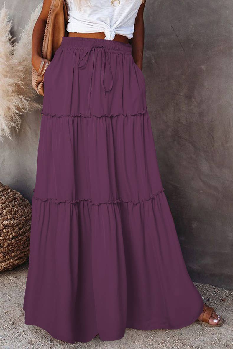 Countryside Charm Tiered Maxi Skirt