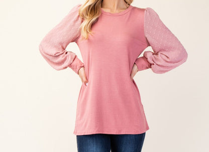 Dotted Elegance Sleeve Top