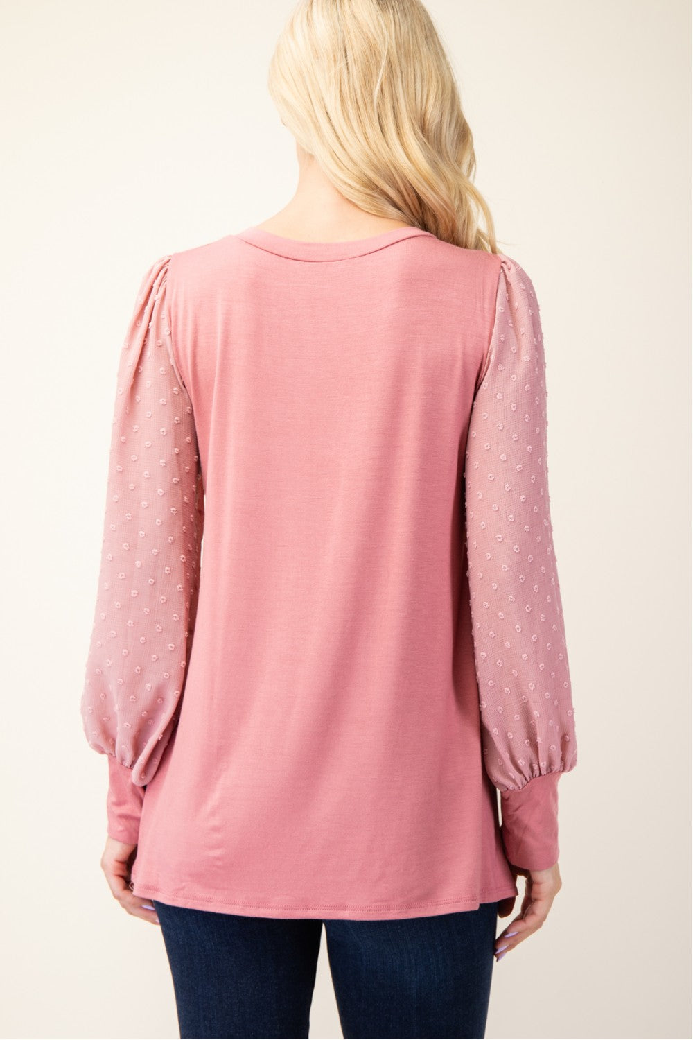 Dotted Elegance Sleeve Top