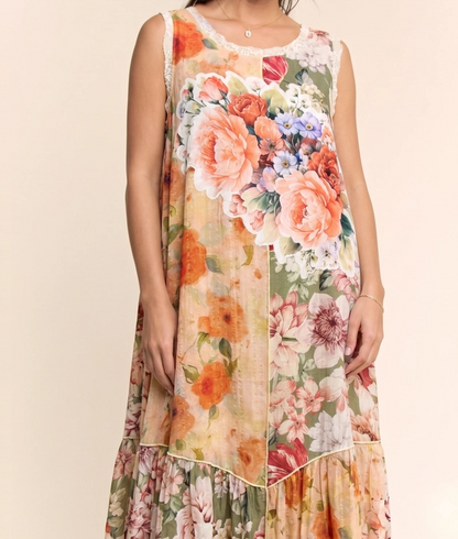 Tangerine Reverie Lace Dress