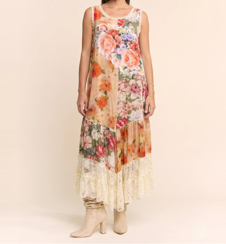 Tangerine Reverie Lace Dress