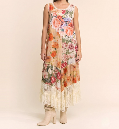 Tangerine Reverie Lace Dress