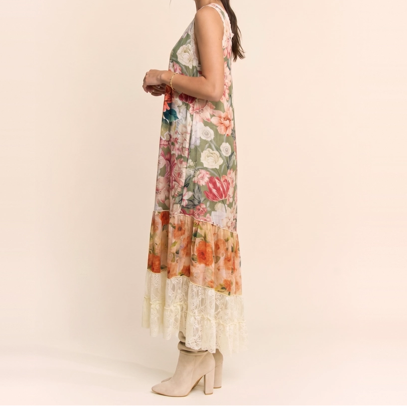 Tangerine Reverie Lace Dress