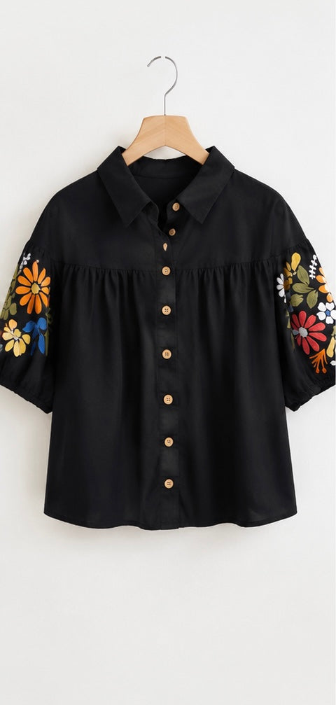 Bloom & Grace Button-Up Blouse