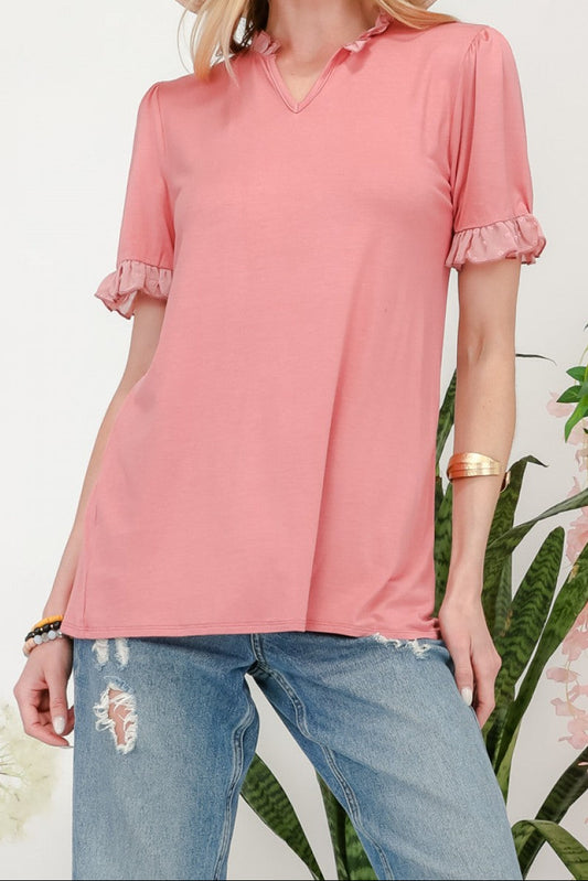 Graceful Layers Ruffle Sleeve Top