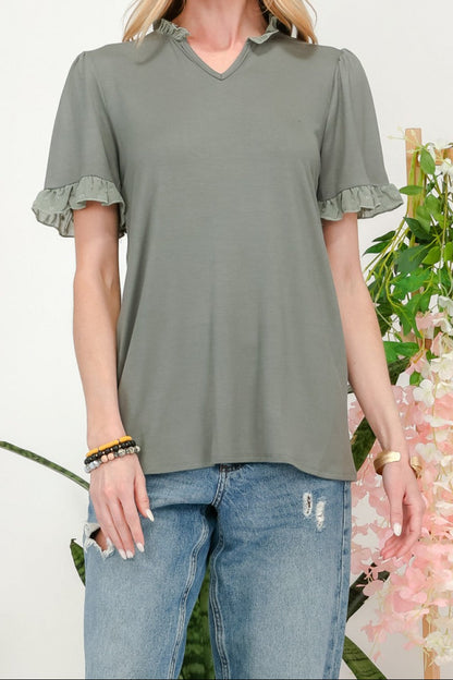 Graceful Layers Ruffle Sleeve Top