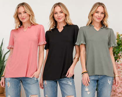 Graceful Layers Ruffle Sleeve Top
