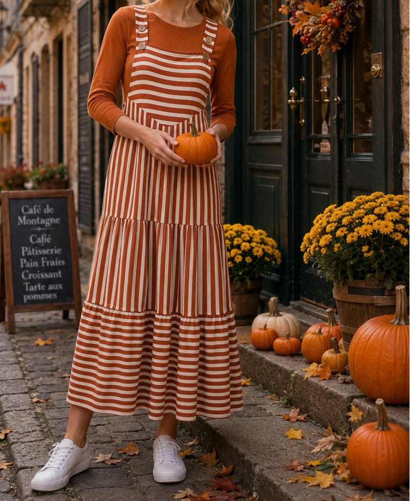 Harvest Stripe Overall Maxi Dress