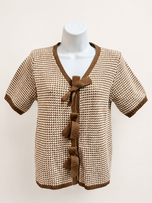 Cocoa & Cream Bow Cardigan