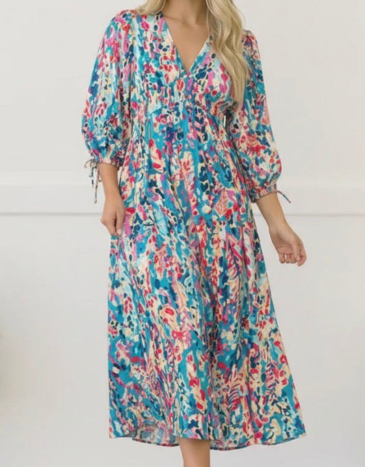 Pop of Paradise Turquoise Dress