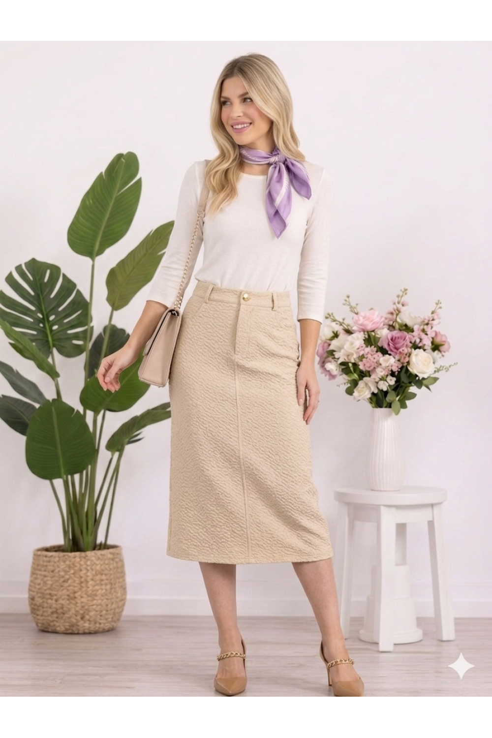 Classic Charm Midi Skirt
